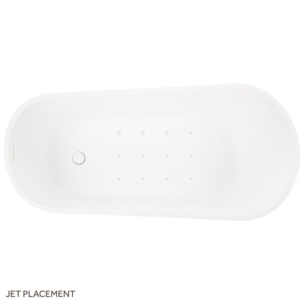Signature Hardware White/White 66 x 28 in. Freestanding Bathtub with End Drain 