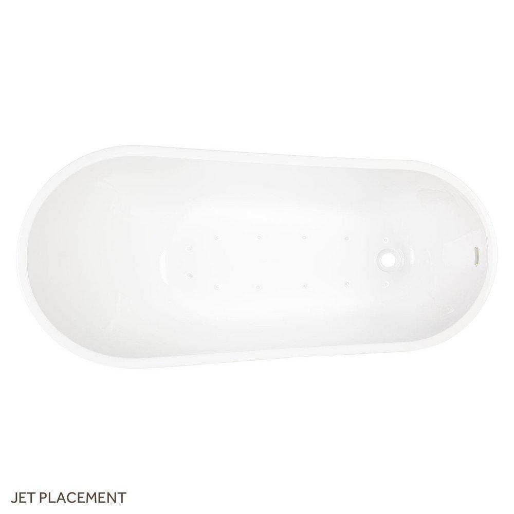 Signature Hardware White 66 x 28 in. Freestanding Bathtub with End Drain 