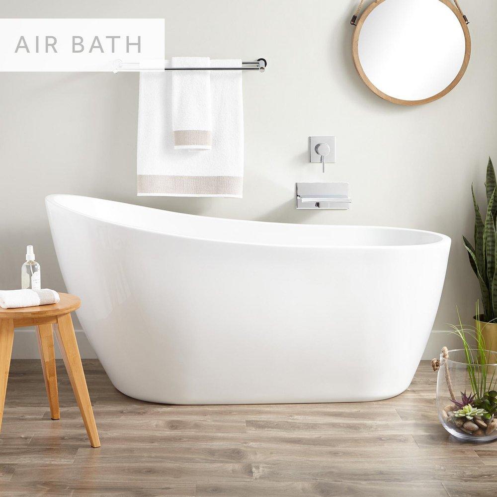 Signature Hardware White 66 x 28 in. Freestanding Bathtub with End Drain 