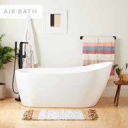 71 x 28 in. Freestanding Bathtub with Front Drain in White and Foam Insulated Drain Kit