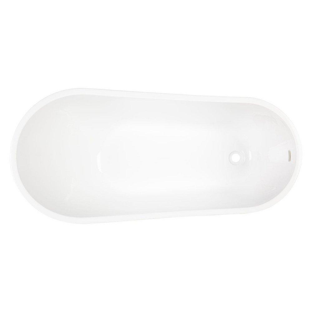 Signature Hardware White 71 x 28 in. Freestanding Bathtub with End Drain 