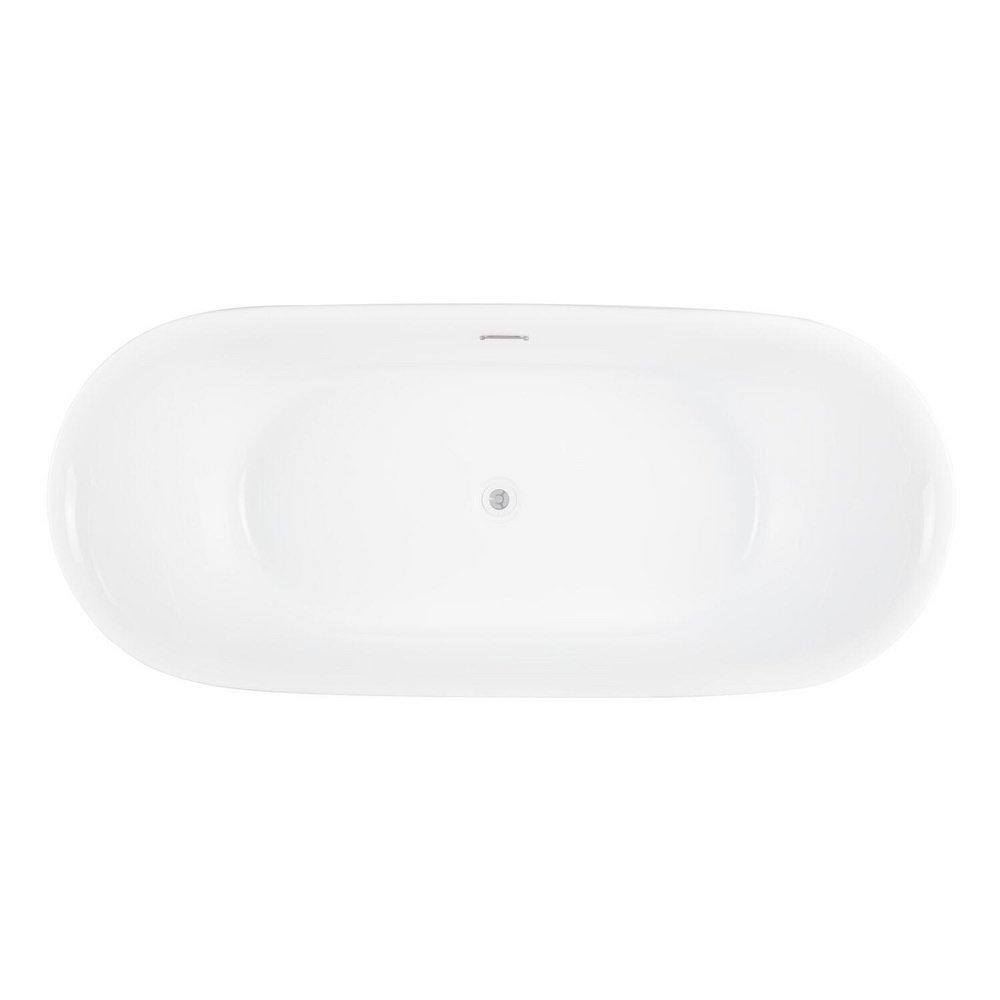Signature Hardware White 66-3/4 x 29 in. Freestanding Bathtub with Center Drain 