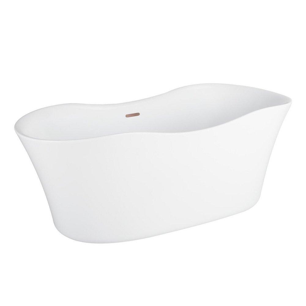 Signature Hardware White 66-3/4 x 29 in. Freestanding Bathtub with Center Drain 
