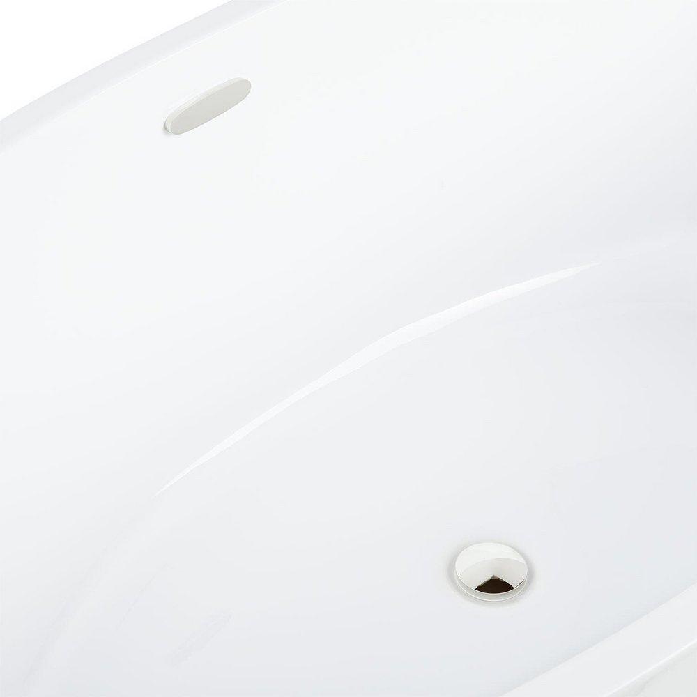 Signature Hardware White 66-1/2 x 32 in. Freestanding Bathtub with Center Drain 