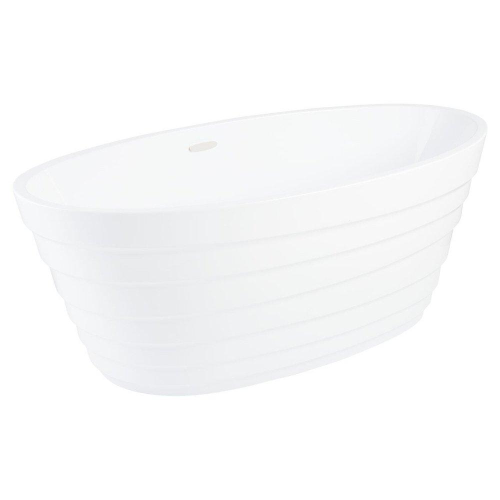 Signature Hardware White 66-1/2 x 32 in. Freestanding Bathtub with Center Drain 