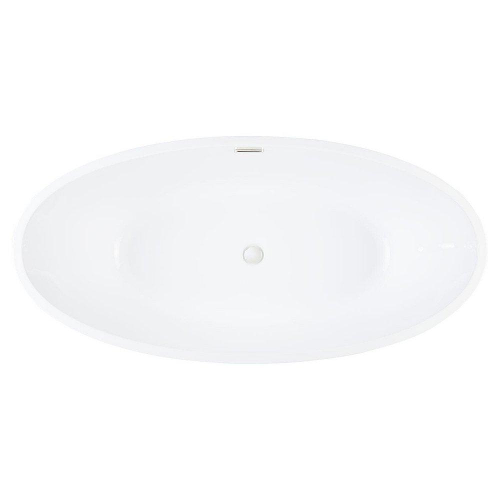Signature Hardware White 66-1/2 x 32 in. Freestanding Bathtub with Center Drain 