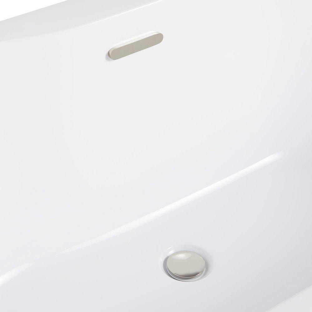 Signature Hardware White 55-3/8 x 29-1/8 in. Freestanding Bathtub with Offset Drain 