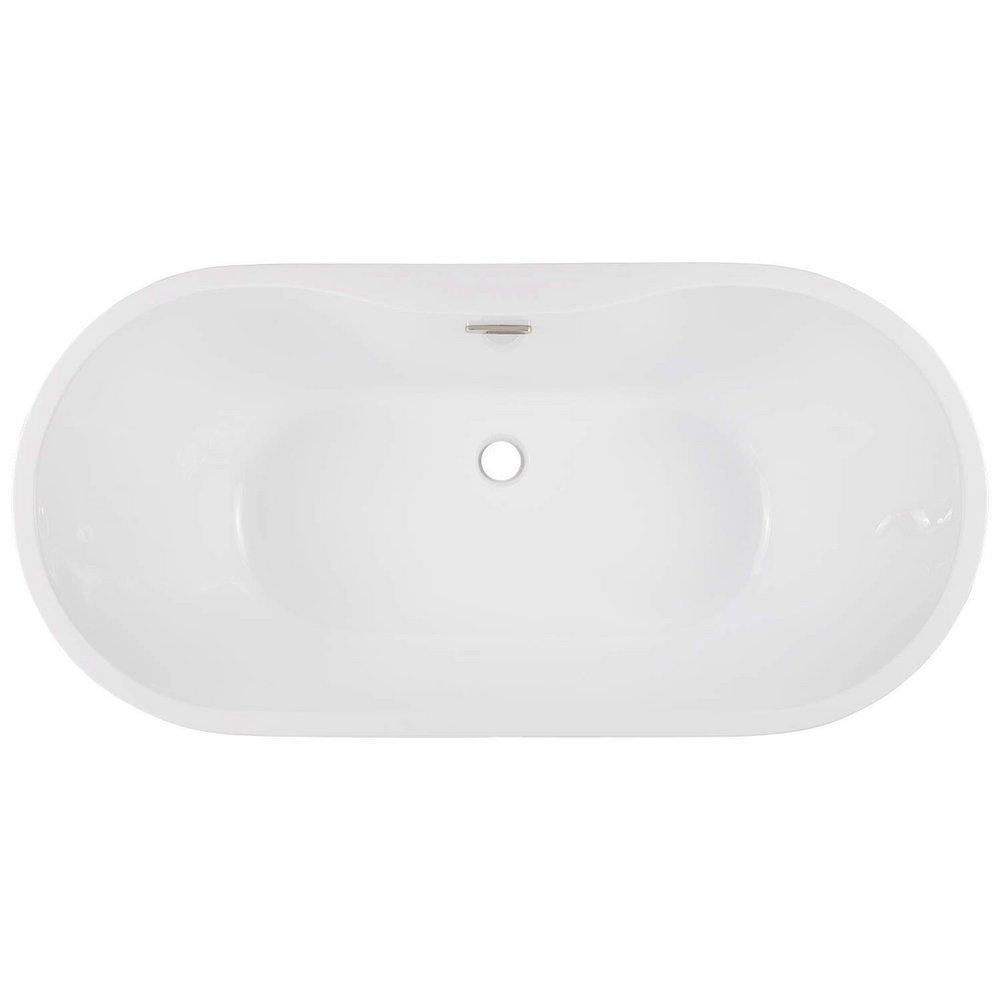 Signature Hardware White 55-3/8 x 29-1/8 in. Freestanding Bathtub with Offset Drain 