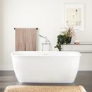 63 x 31-1/2 in. Freestanding Bathtub with Center Drain in White and Foam Insulated Trim