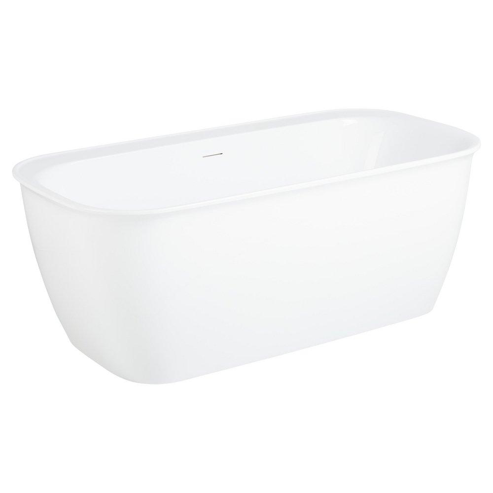Signature Hardware White 63-1/4 x 31-1/2 in. Freestanding Bathtub with Offset Drain 