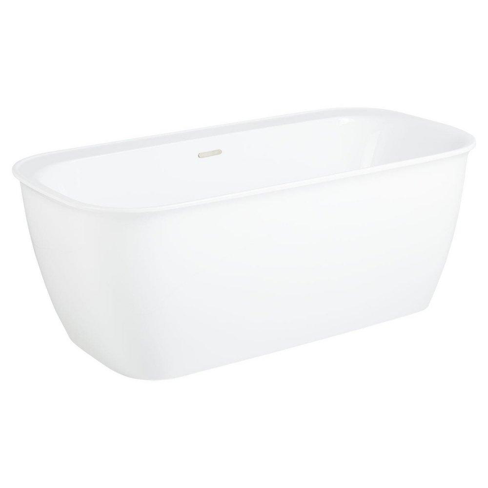 Signature Hardware White 63-1/4 x 31-1/2 in. Freestanding Bathtub with Offset Drain 