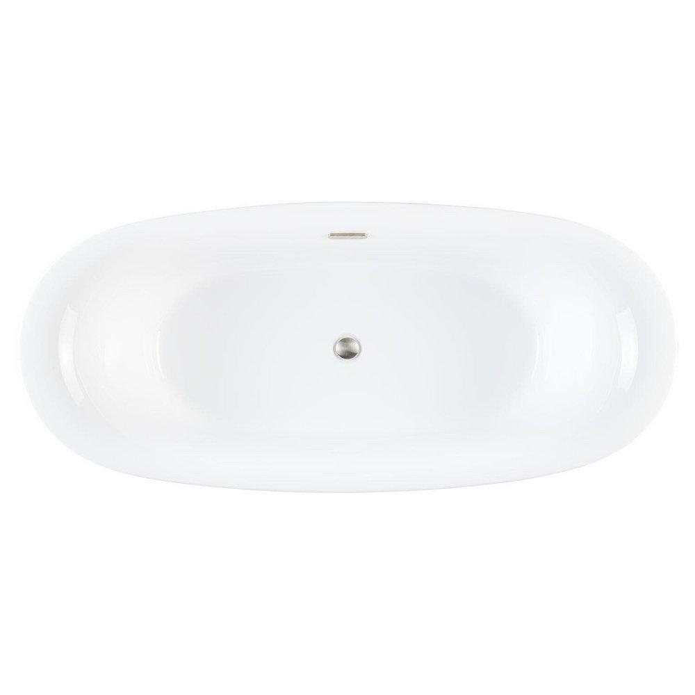 Signature Hardware White 69 x 31-1/8 in. Freestanding Bathtub with Center Drain 