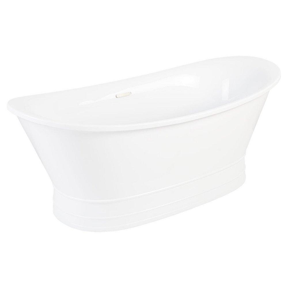 Signature Hardware White 69 x 31-1/8 in. Freestanding Bathtub with Center Drain 