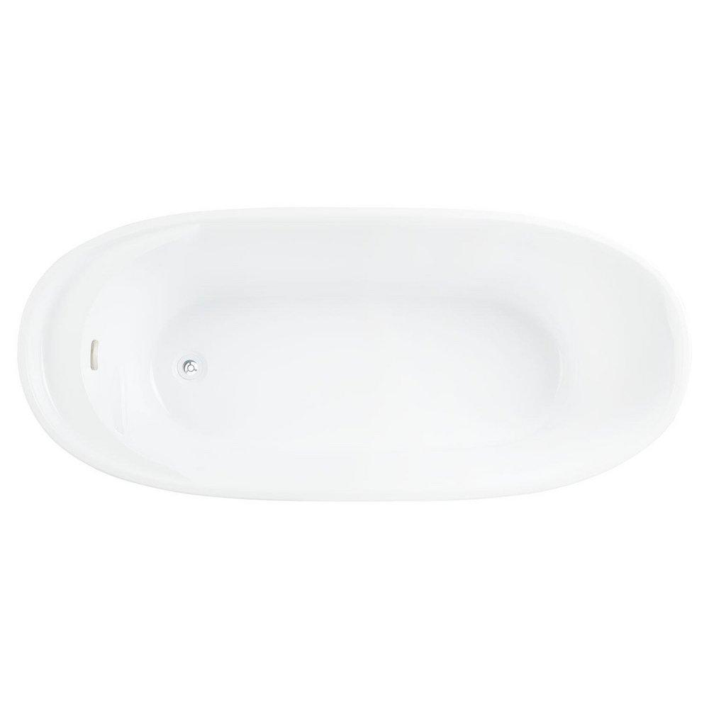 Signature Hardware White 66 x 29-1/2 in. Freestanding Bathtub with End Drain 