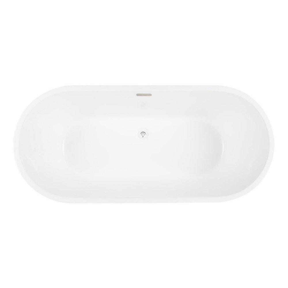 Signature Hardware White 65-3/4 x 29-1/2 in. Freestanding Bathtub with Offset Drain 