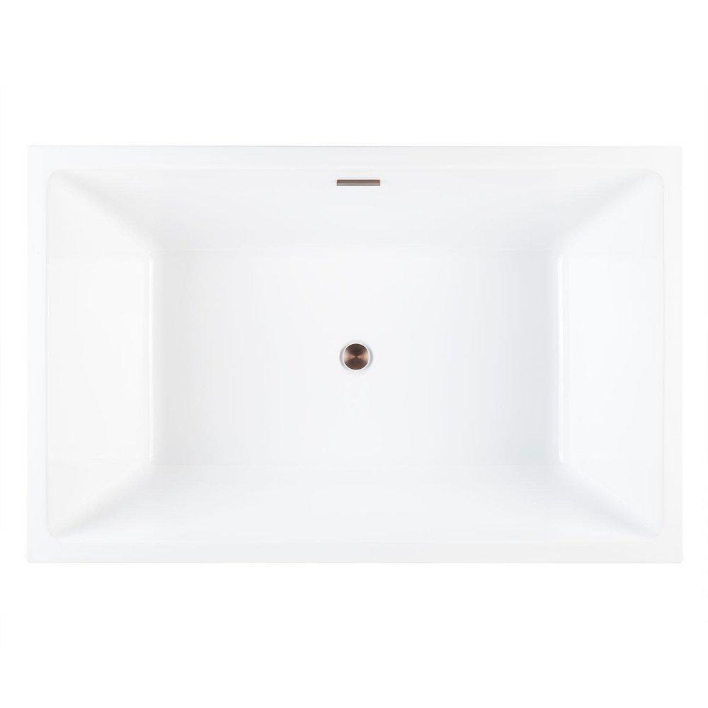 Signature Hardware White 59 x 37-1/4 in. Freestanding Bathtub with Center Drain 