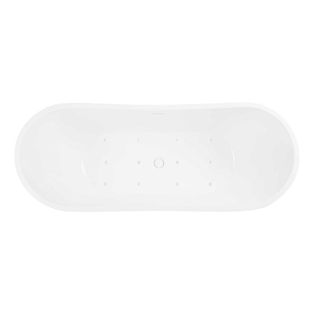 Signature Hardware White/White 72 x 28-1/4 in. Freestanding Bathtub with Center Drain 