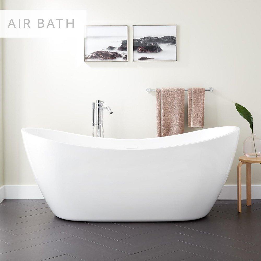 Signature Hardware White 72 x 28-1/4 in. Freestanding Bathtub with Center Drain 