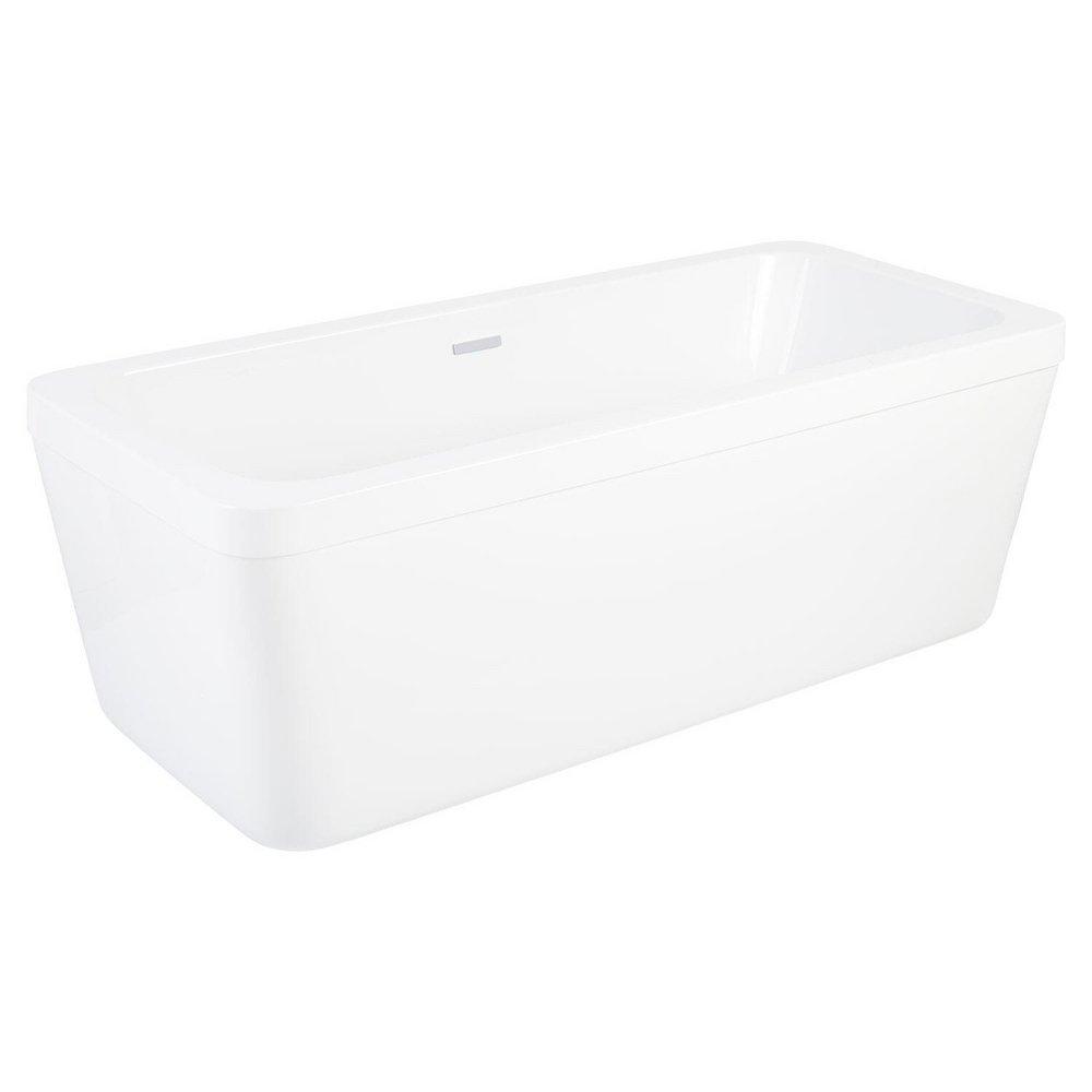 Signature Hardware White 67-15/16 x 30-7/8 in. Freestanding Bathtub with Center Drain 