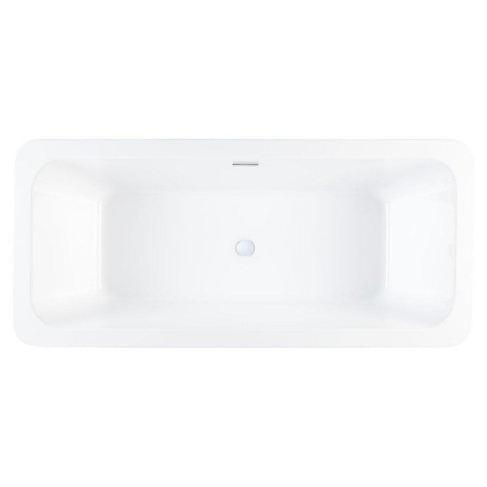Signature Hardware White 67-15/16 x 30-7/8 in. Freestanding Bathtub with Center Drain 