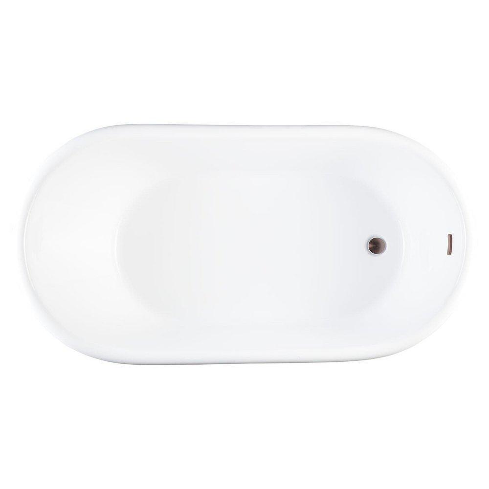 Signature Hardware White 66 x 34-1/2 in. Freestanding Bathtub with End Drain 