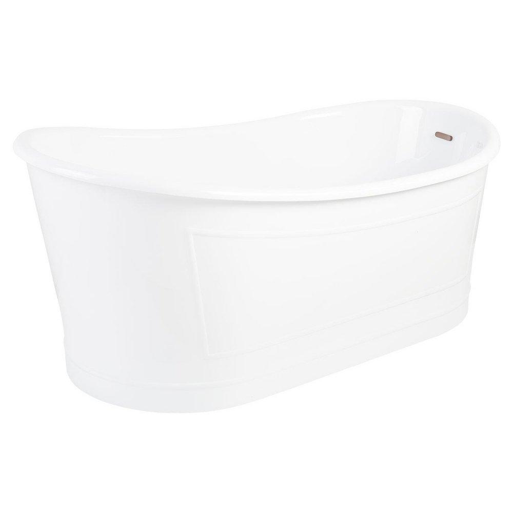 Signature Hardware White 66 x 34-1/2 in. Freestanding Bathtub with End Drain 