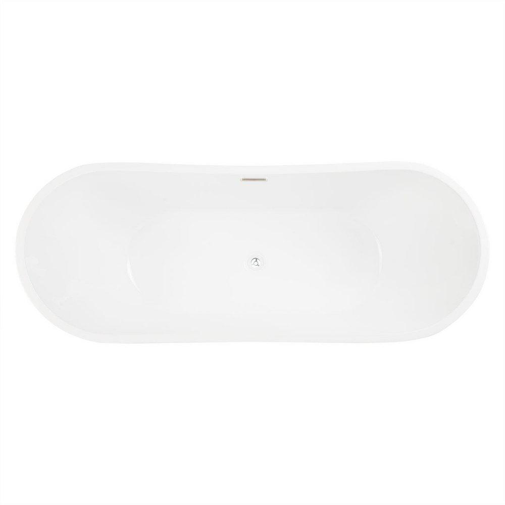 Signature Hardware White 72 x 28-1/4 in. Freestanding Bathtub with Center Drain 