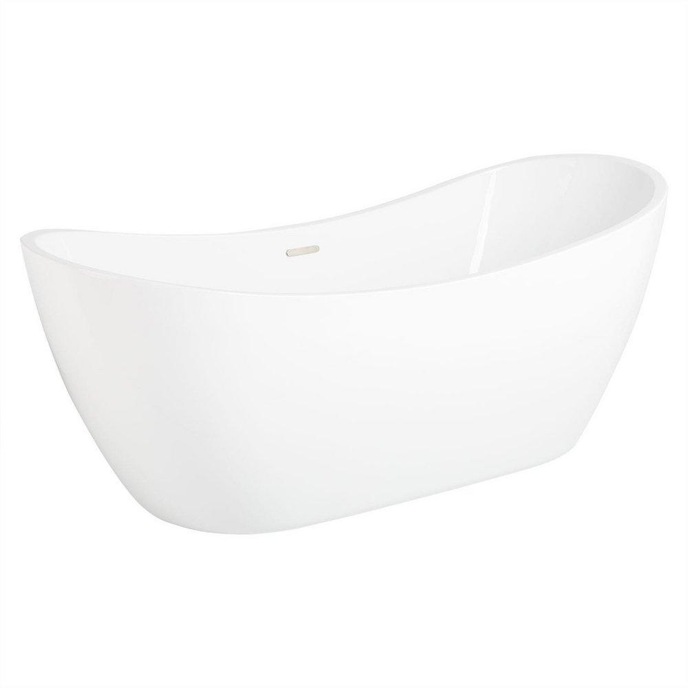 Signature Hardware White 72 x 28-1/4 in. Freestanding Bathtub with Center Drain 