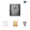 Rene Sinks Brushed Satin 16 x 18 in. No Hole Stainless Steel 1 Bowl Undermount Kitchen Sink 