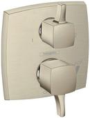 Two Handle Pressure Balancing Valve Trim with Diverter in Brushed Nickel