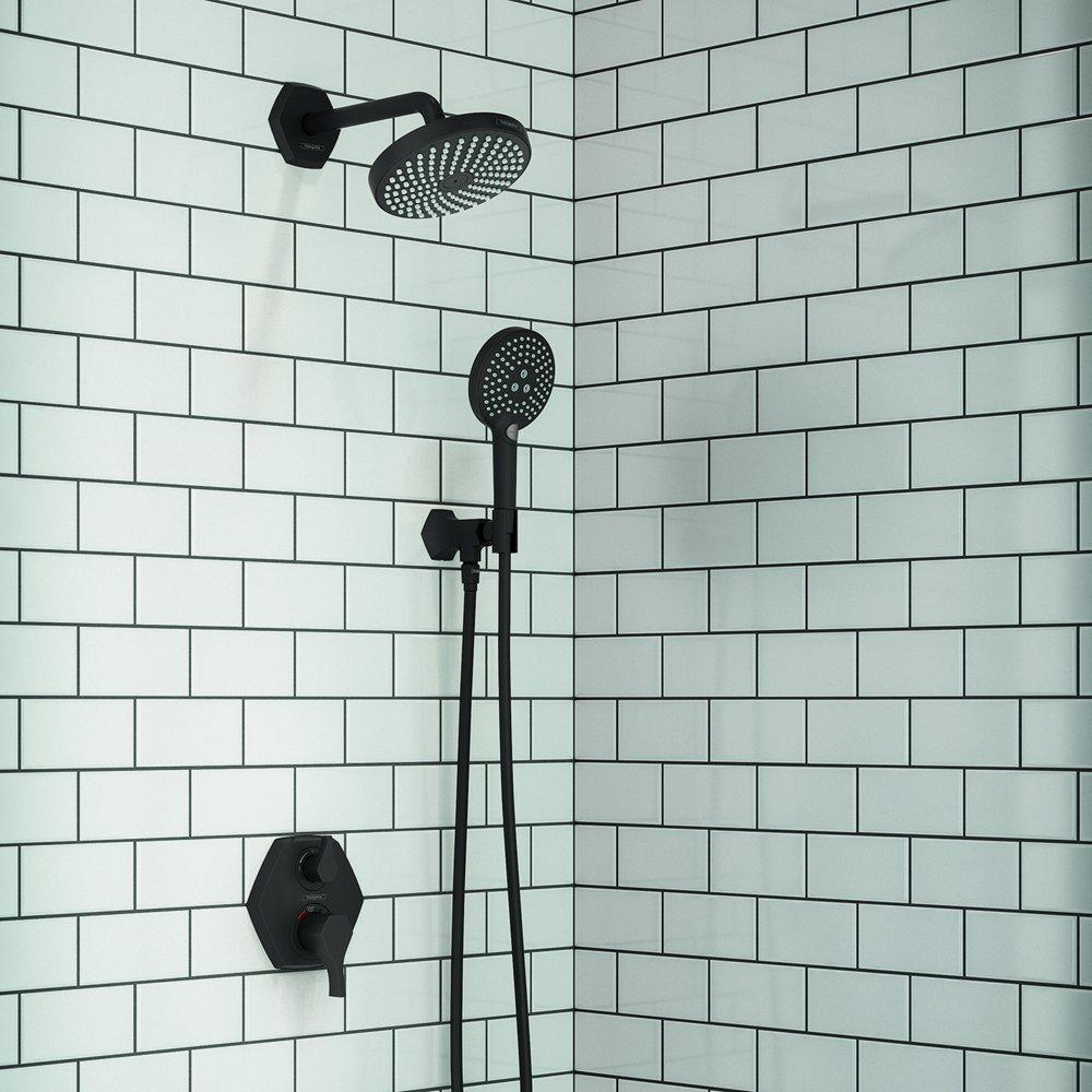 Hansgrohe Matte Black 1/2 in. NPT Brass Shower Arm 