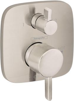 Two Handle Pressure Balancing Valve Trim with Integrated Diverter in Brushed Nickel
