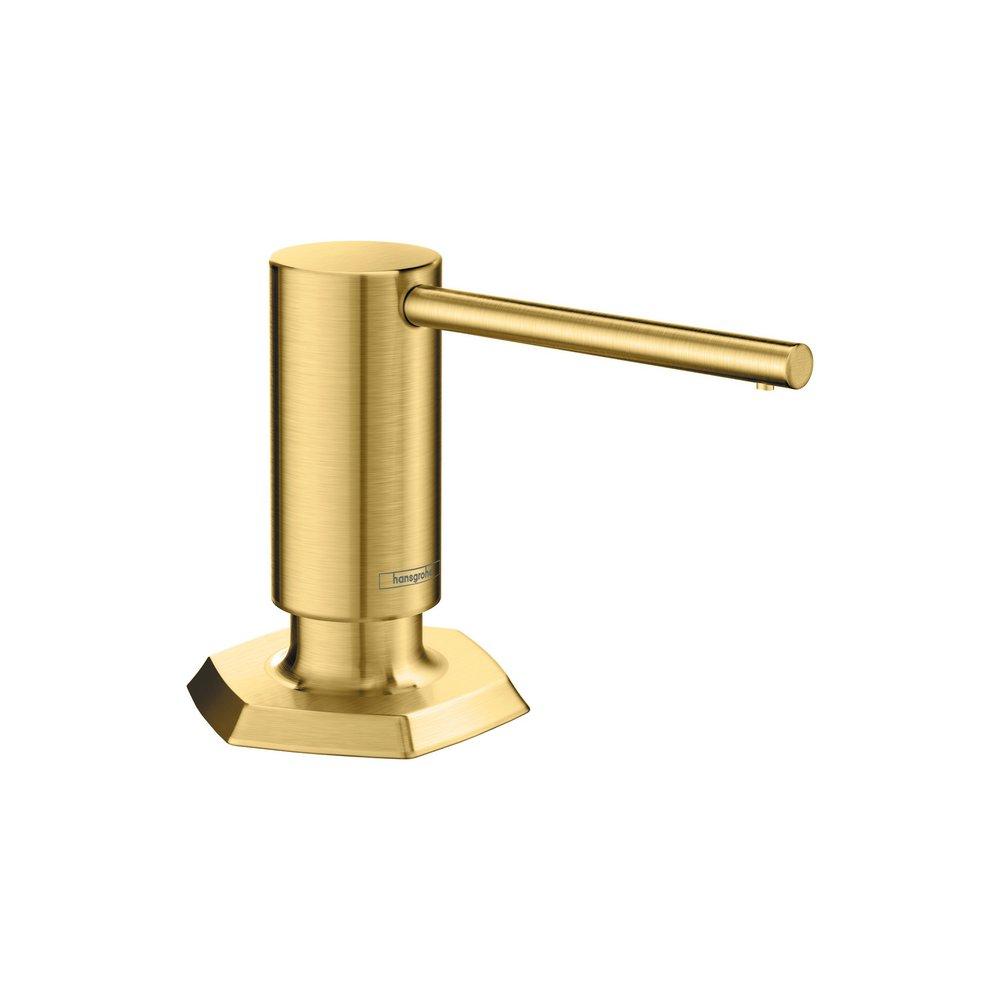 Hansgrohe Brushed Gold Optic 3-3/8 in. 16 oz. Kitchen Soap Dispenser 