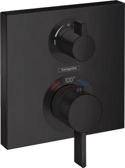 Two Handle Thermostatic Valve Trim in Matte Black