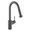 Hansgrohe Brushed Black Chrome Single Handle Pull Down Kitchen Faucet 