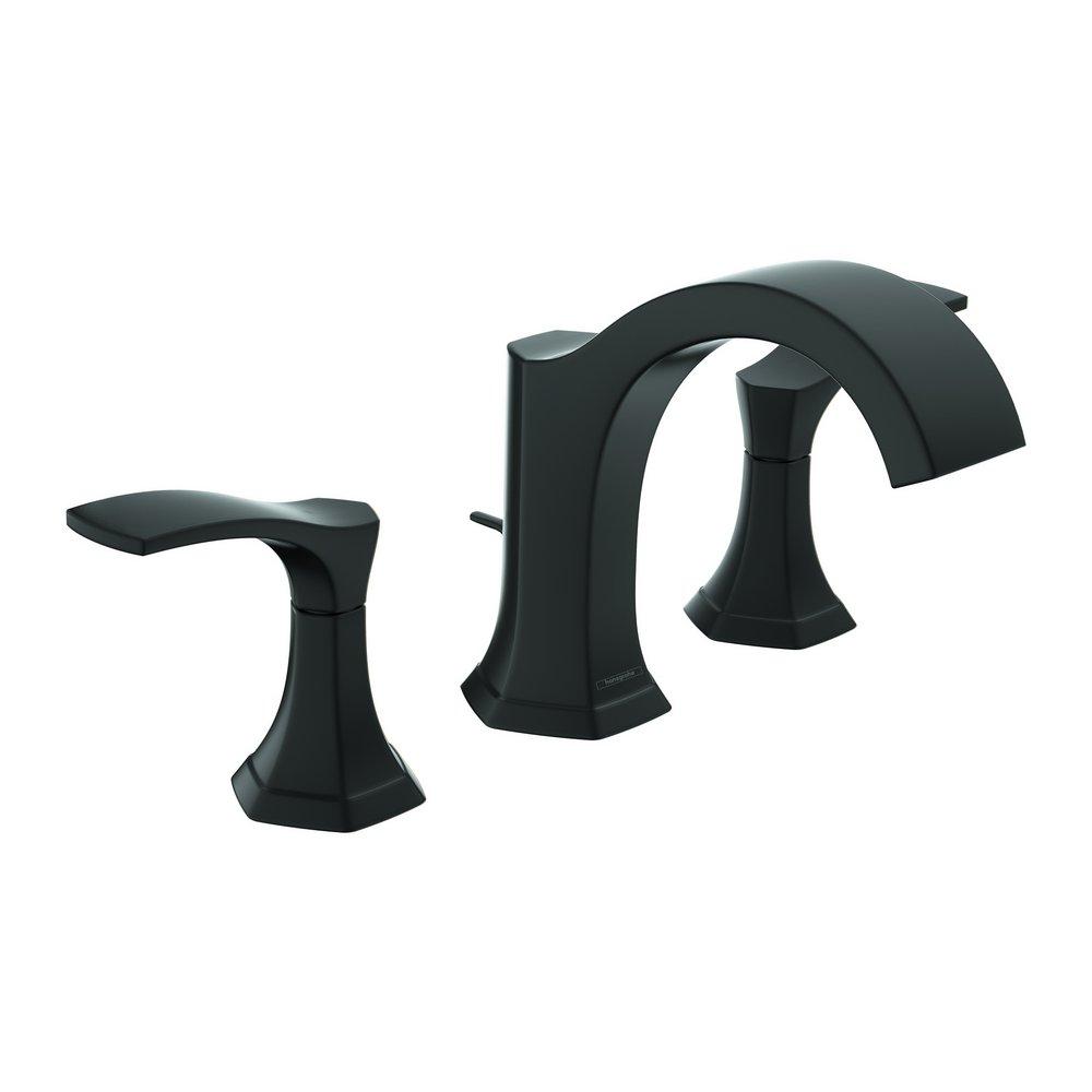 Hansgrohe Matte Black Two Handle Widespread Bathroom Sink Faucet Lever Handle 
