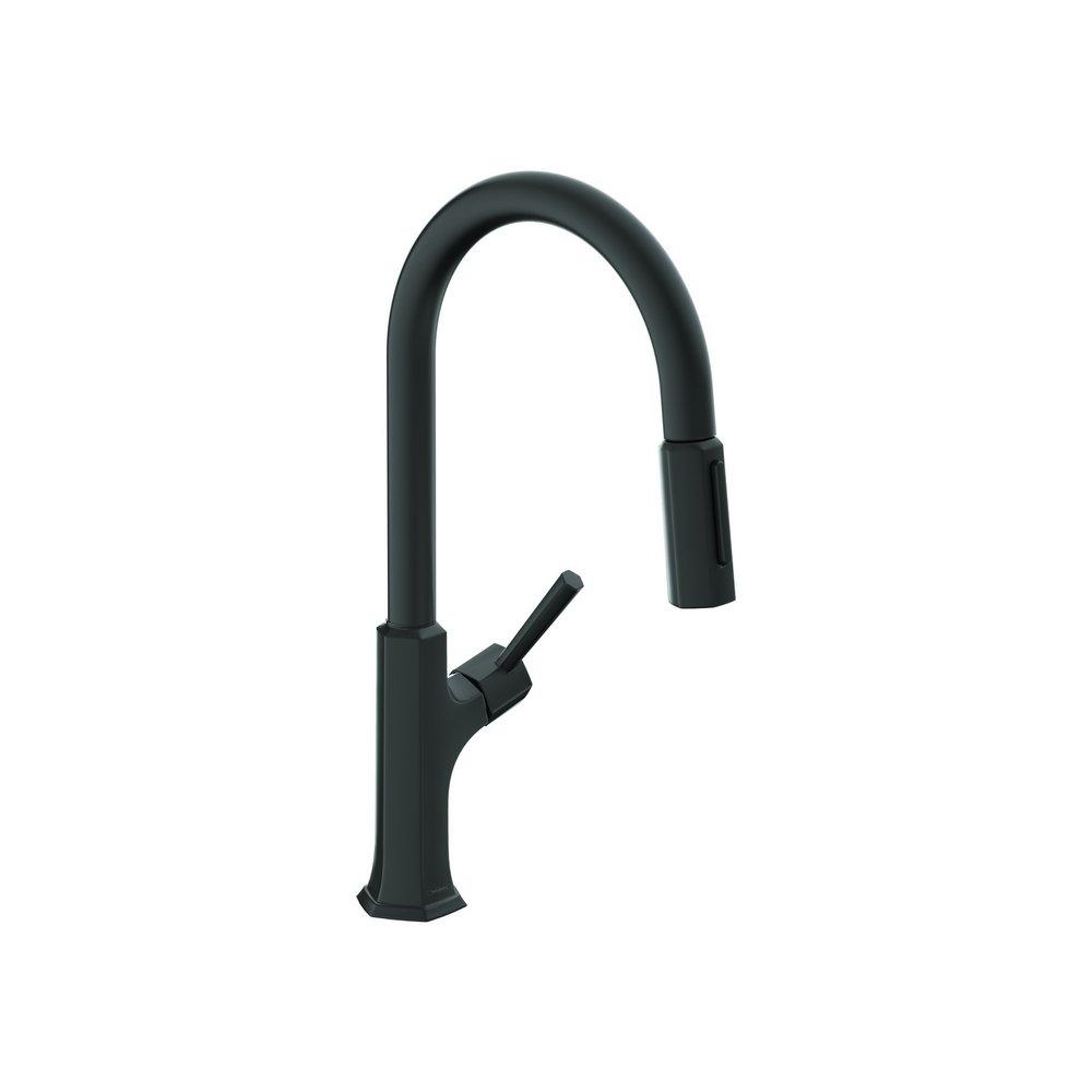 Hansgrohe Matte Black Single Handle Pull Down Kitchen Faucet 