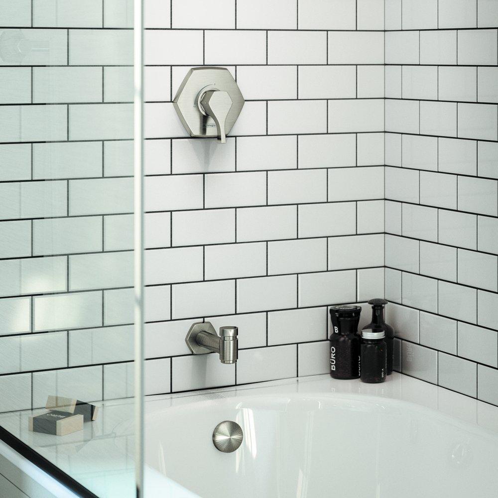 Hansgrohe Brushed Nickel Dual Function Full and PowderRain Showerhead 