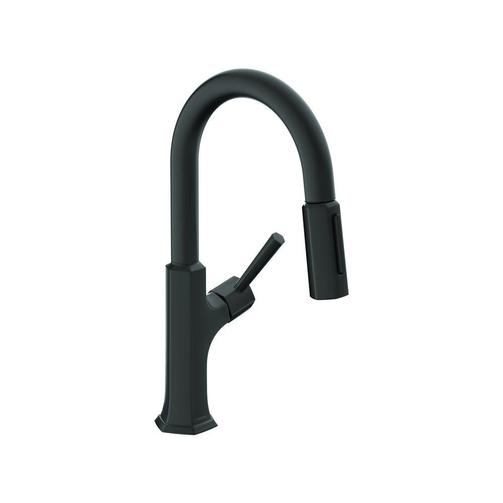 Hansgrohe Matte Black Single Handle Pull Down Kitchen Faucet 