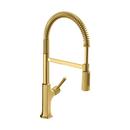 Single Handle Pull Down Kitchen Faucet in Brushed Gold Optic