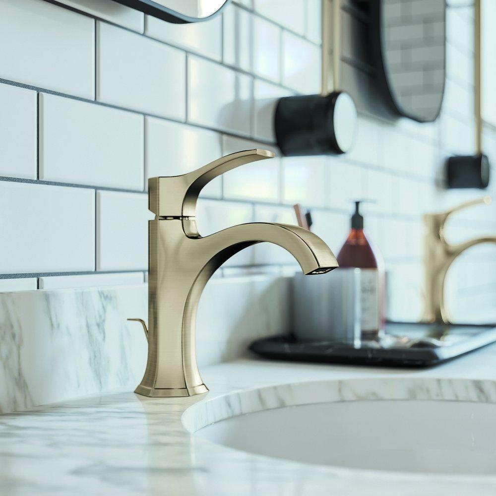 Hansgrohe Brushed Nickel Single Handle Bathroom Sink Faucet Lever Handle 