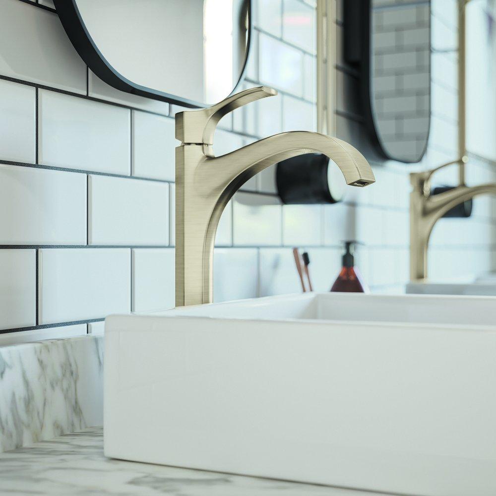 Hansgrohe Brushed Nickel Single Handle Bathroom Sink Faucet Lever Handle 