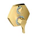 Two Handle Thermostatic Valve Trim in Brushed Gold Optic