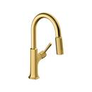 Single Handle Pull Down Bar Faucet in Brushed Gold Optic
