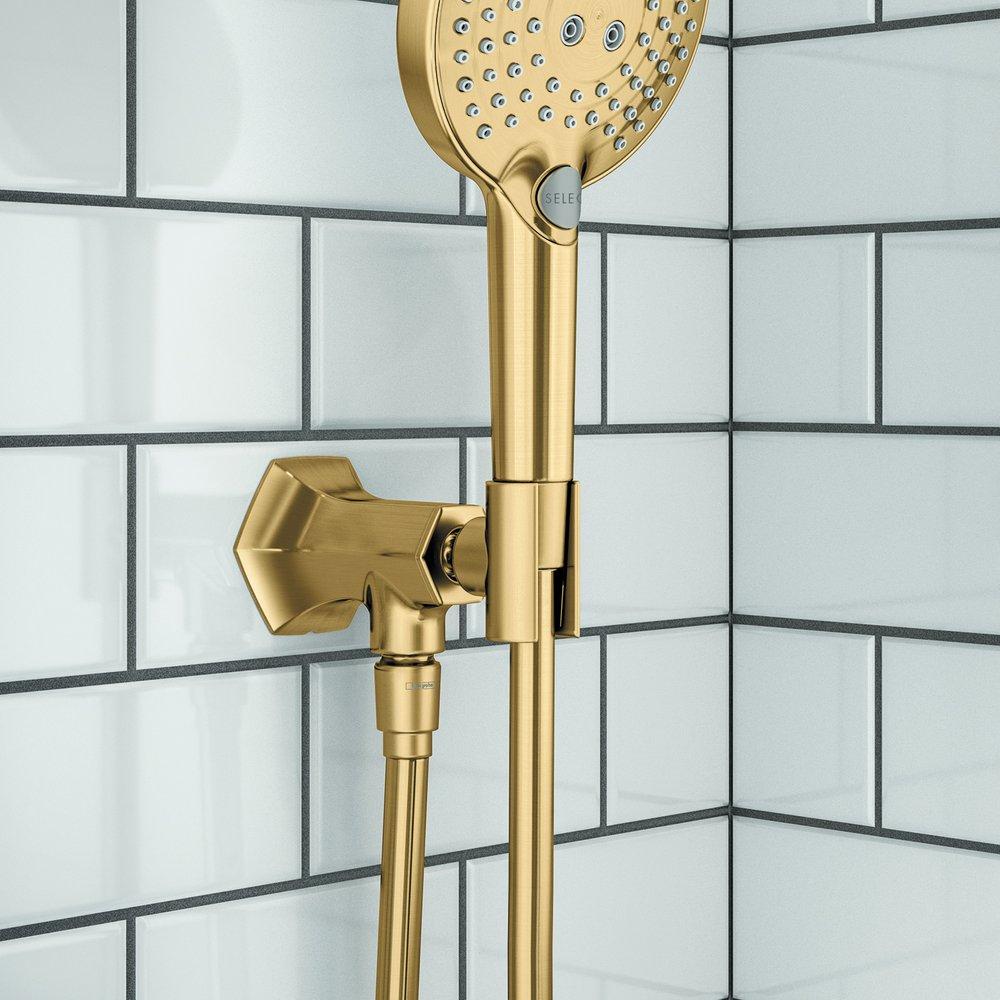 Hansgrohe Brushed Gold Optic 1/2 in. NPT Metal Hand Shower Holder 