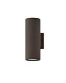6.5W 2-Light 12 in. Architectural Bronze Outdoor Wall Sconce