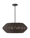 60W 5-Light Candelabra E-12 LED Pendant in Black