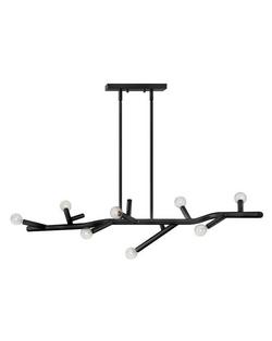 9 x 38 in. 60W 8-Light LED Modern Chandelier in Black