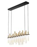 18 x 38-4/5 in. 56W 20-Light Integrated LED Modern Chandelier in Black
