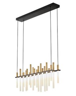 18 x 38-4/5 in. 56W 20-Light Integrated LED Modern Chandelier in Black